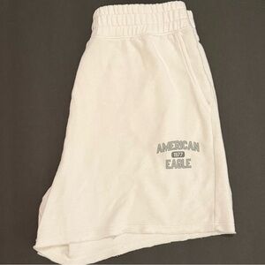 American Eagle White Sweat Shorts